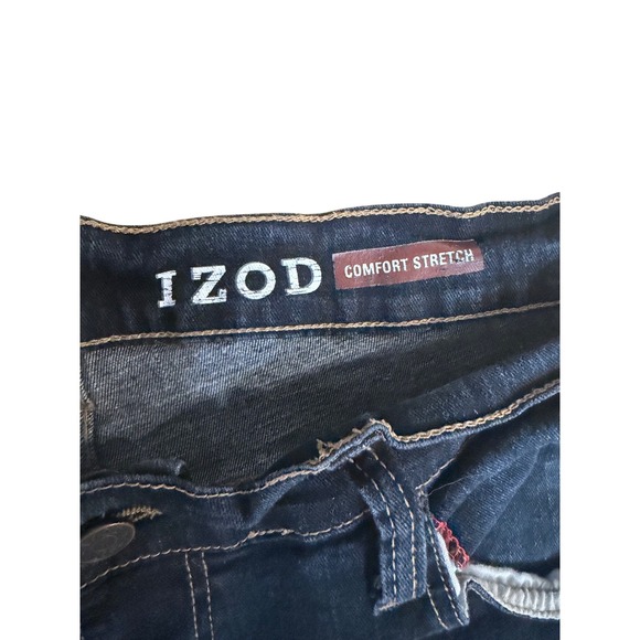 IZOD Mens Relaxed Fit Comfort Stretch Jeans Dark Wash 38x34 - Picture 4 of 6